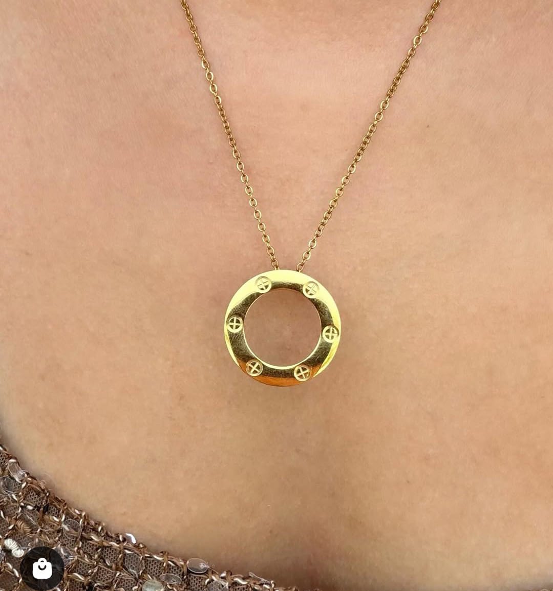Gargantilha Cartier com Zircônia 45cm Banhado a Ouro
