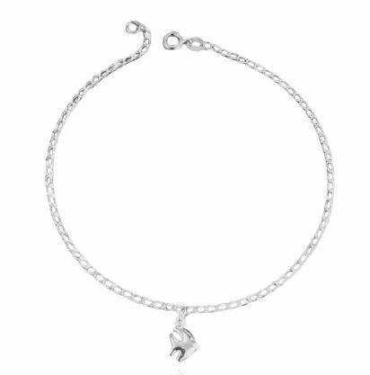 Tornozeleira com 1 Pingente Peixe Pendurado 1,9g