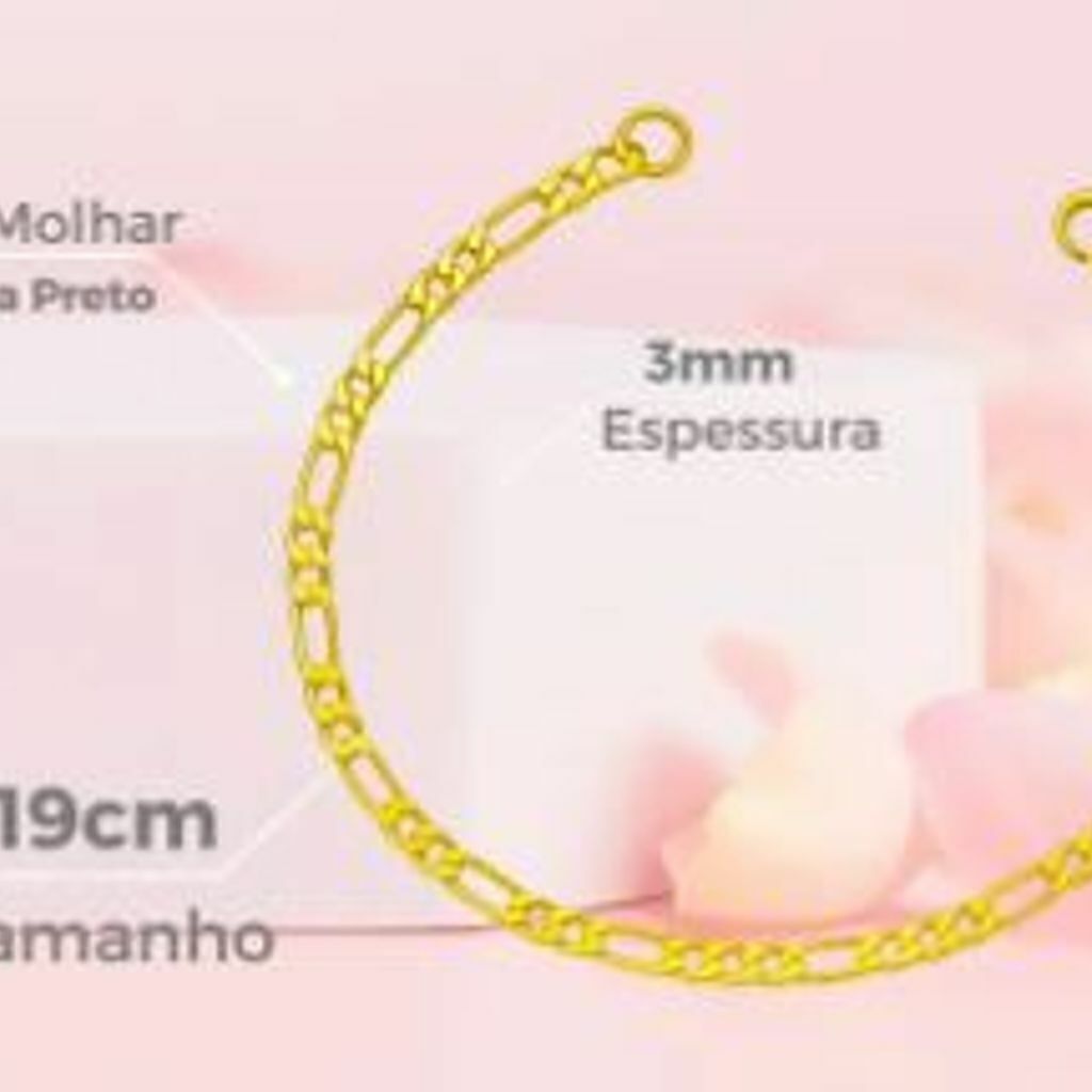 Pulseira Grumet Aço Inox Banhado a Ouro