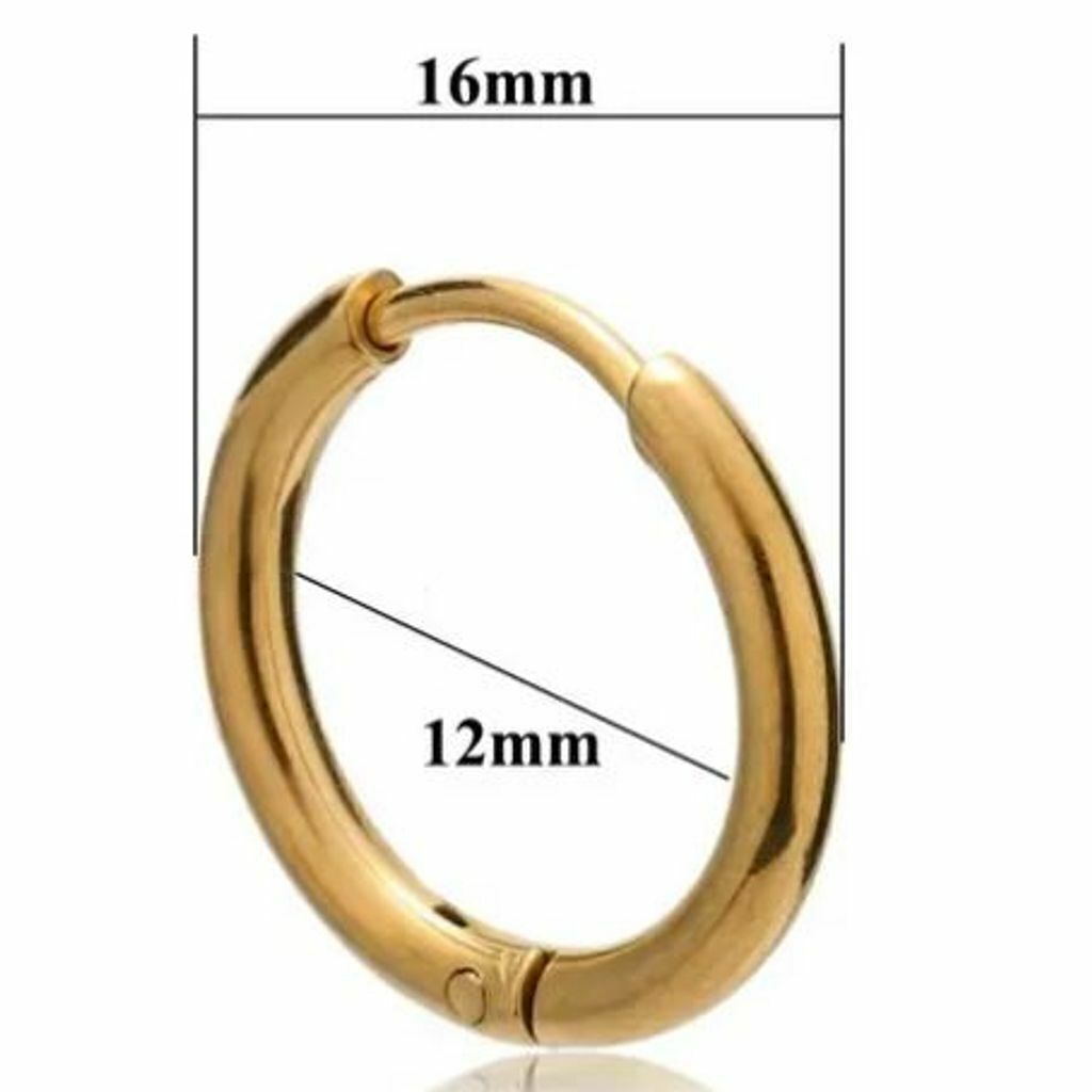 Piercing Banhado a Ouro Argola Click Orelha Septo Helix Daith 12mm