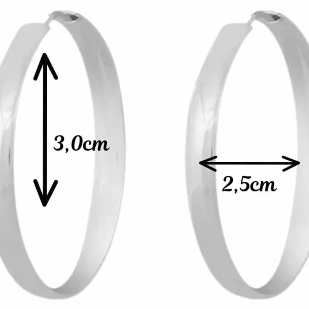 Brinco Argola prata 925 Redonda Laminada 3mm