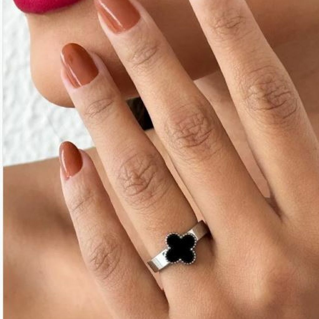 Anel Folheado a Ouro 18k e Prata Insp. VG Cores em Resina