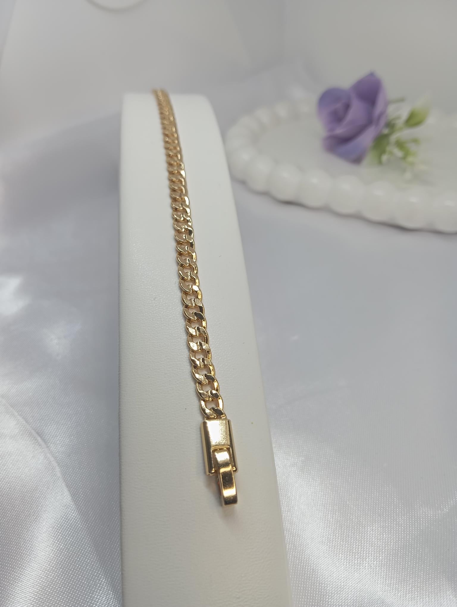 Pulseira Elos Lisos Grumet Banhado a Ouro