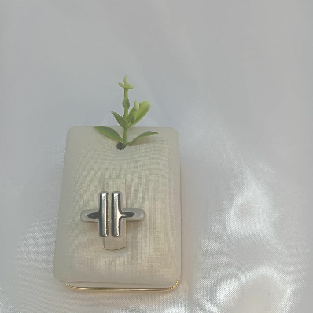 Anel duas Barrinha Inspiração Tiffany Banhado a prata