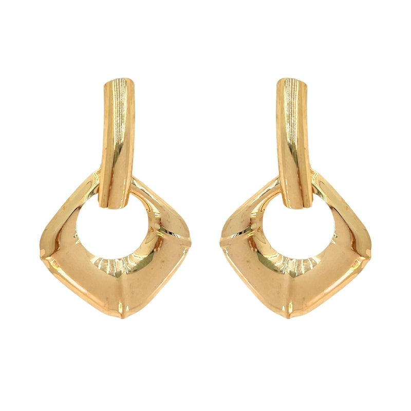 Brinco Chapa Geometrico Liso Folh. A ouro