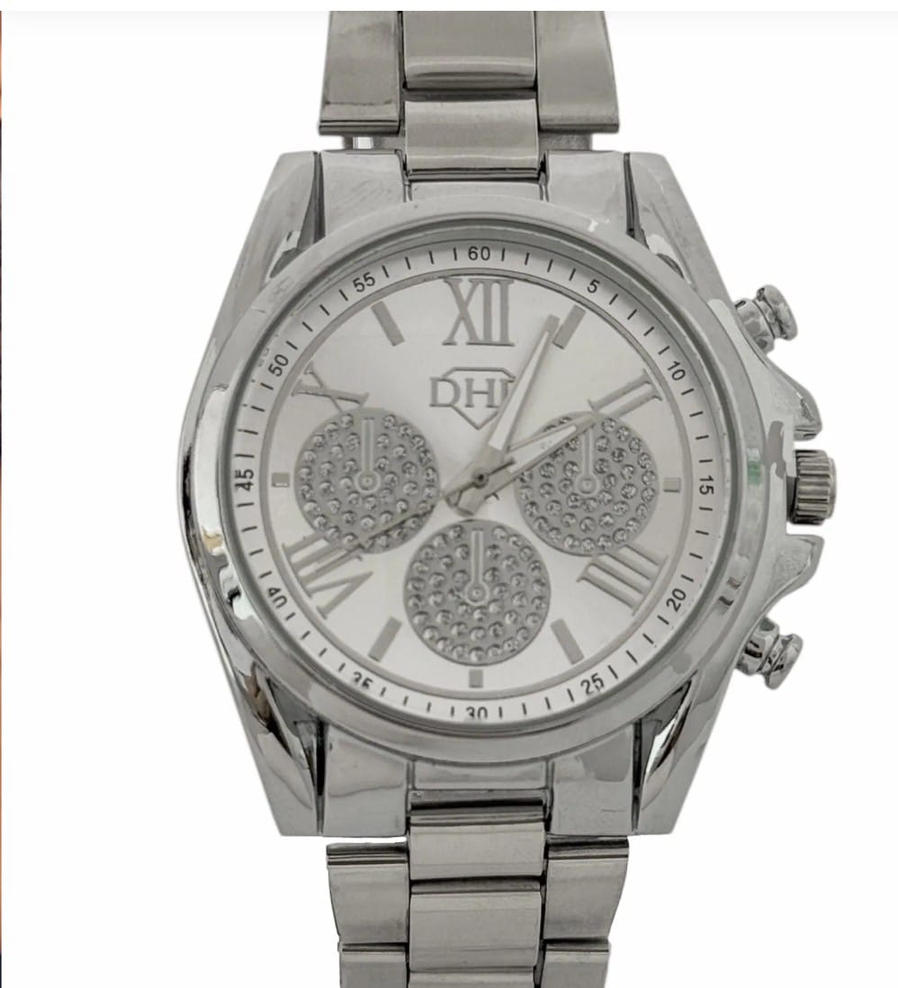 Relógio Thalia Design Prata e Branco Ouro