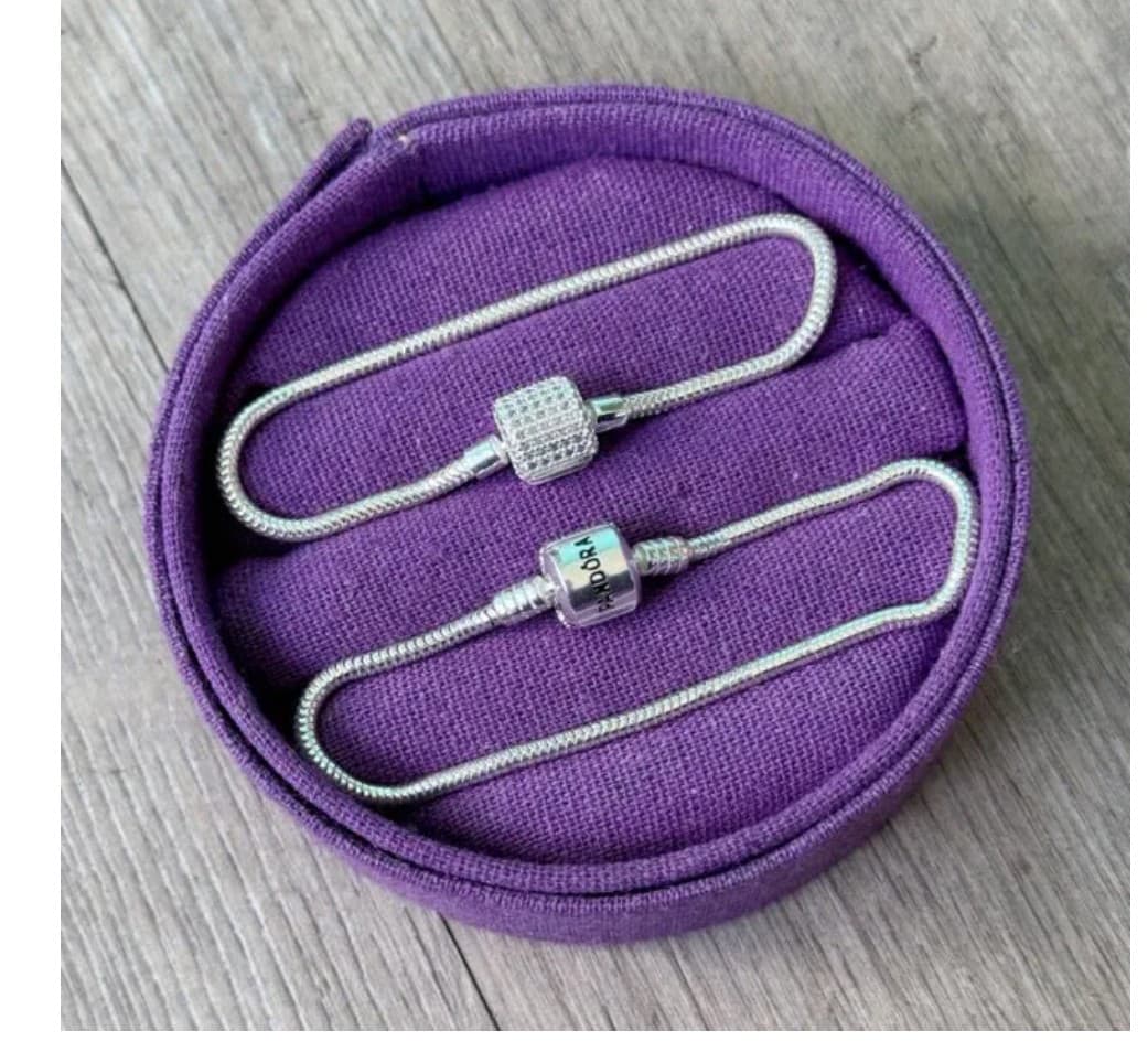 Pulseira de berloque tambor cravejado Inspiração Pandora