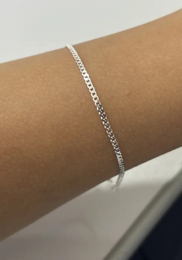 Pulseira de prata 925 Masculina Legitima Grumet 2mm 21cm