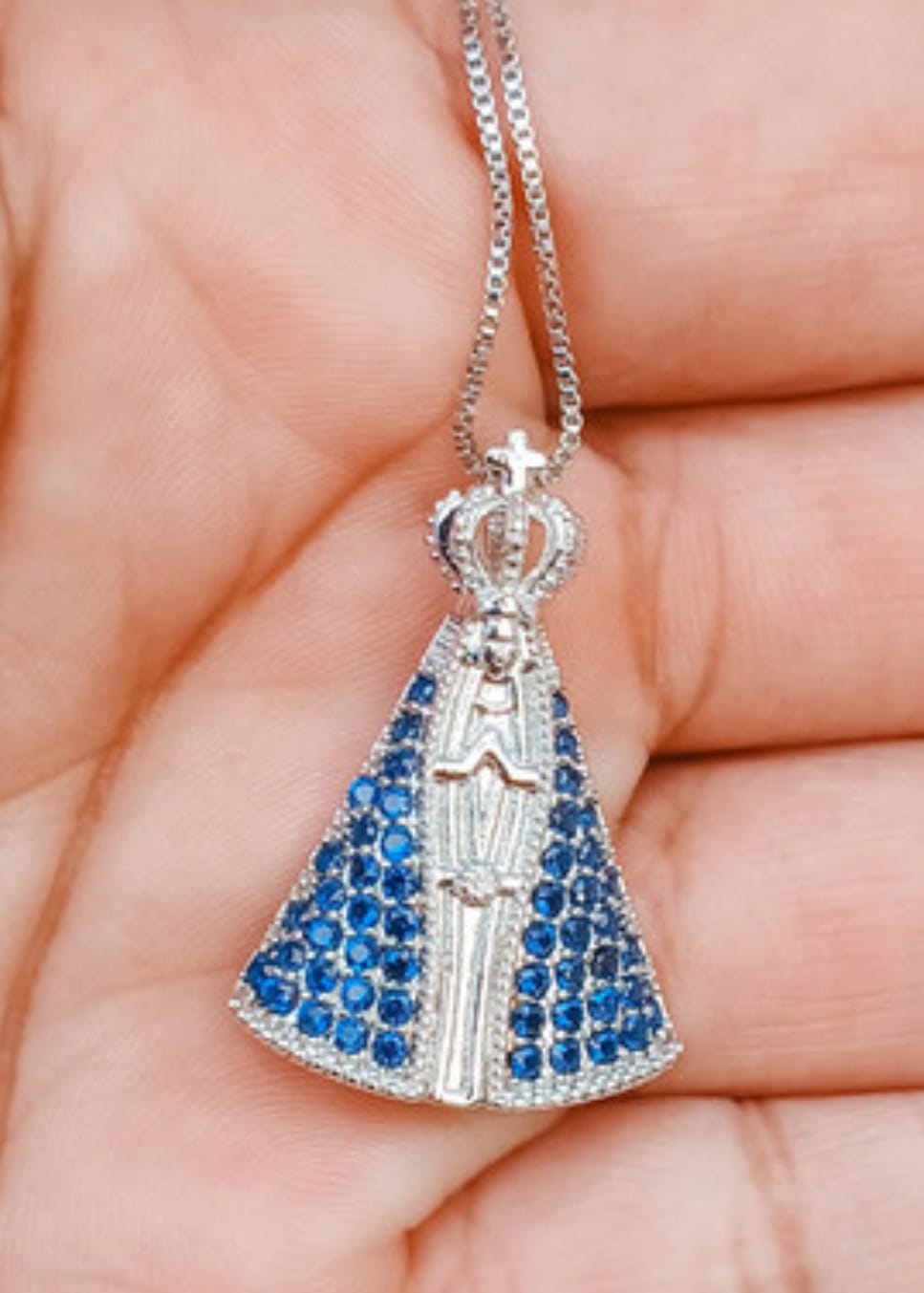 Corrente Nossa Senhora Manto Azul 925 50cm