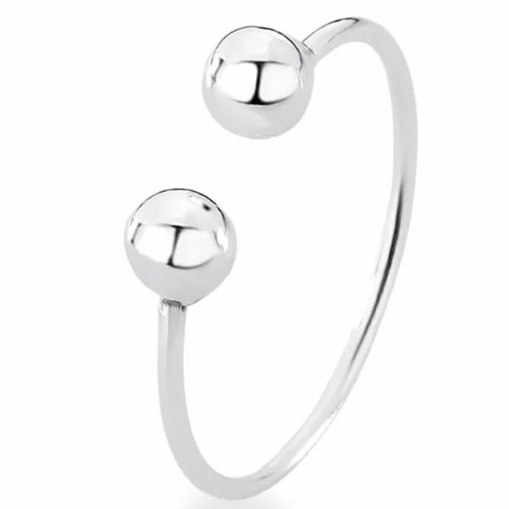 Anel De Prata Falange Bolinhas