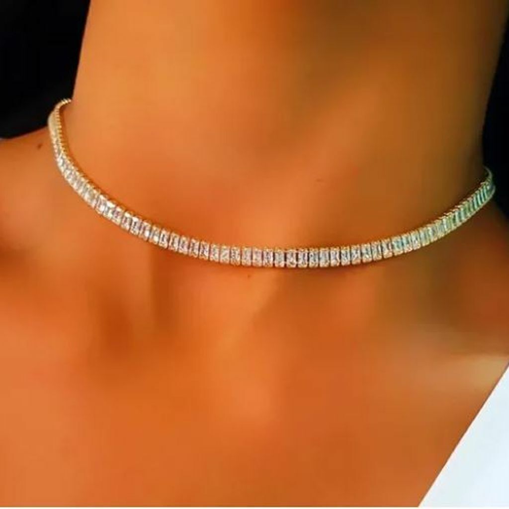 Gargantilha Chocker Riveira 2.5x5mm Folh. Ouro