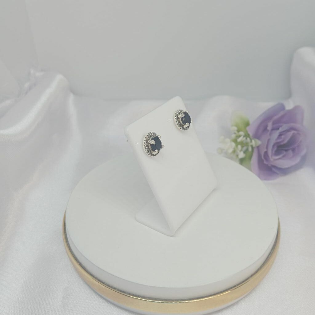 Brinco Circulo Ponto de Luz Ágata Negra