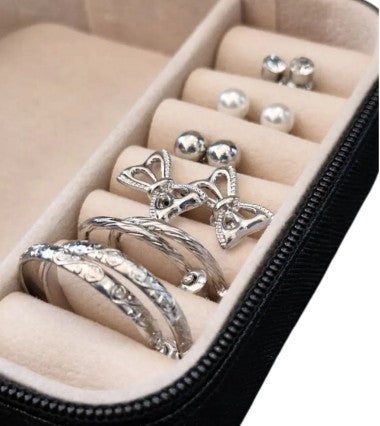 Kit Relógio Feminino Digital + Brincos, Colar, Pulseira Prateado e Dourado Folheados Acompanha Porta Jóia
