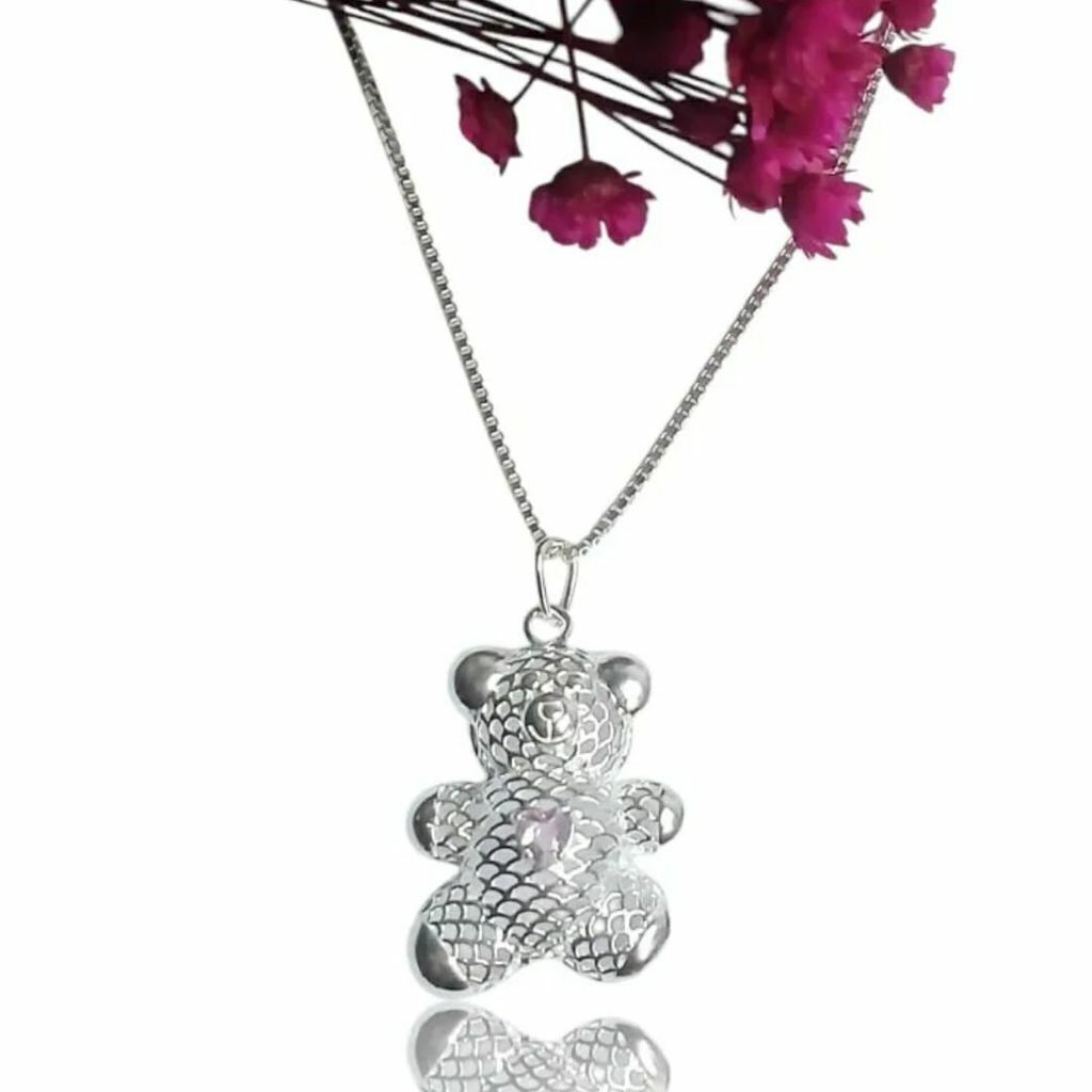 Corrente com Pingente de Ursinho Prata 925 40cm