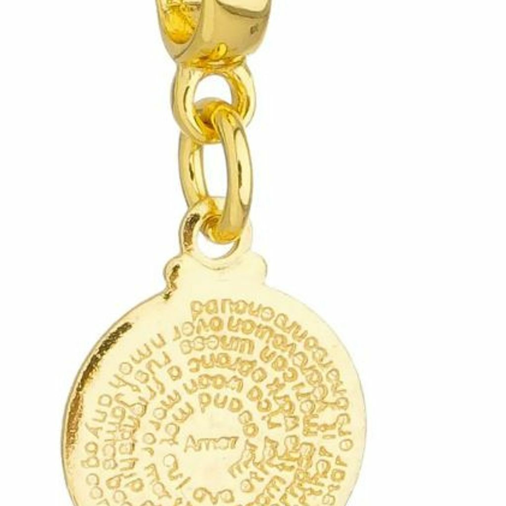 Berloque Oração Pai Nosso Banhado a Ouro 18k