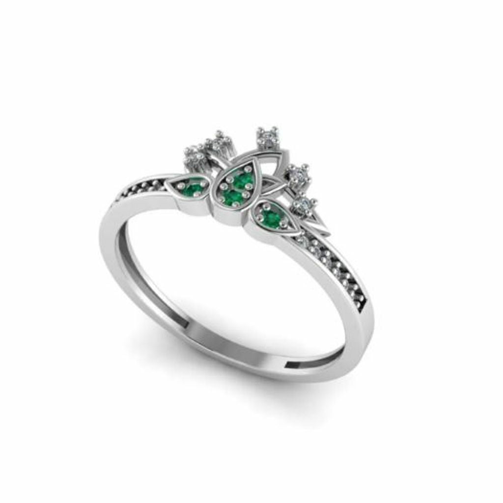 Anel de prata 925 princesa tiana