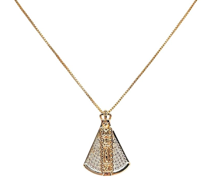 Gargantilha Nossa Senhora Banhado a Ouro 45cm