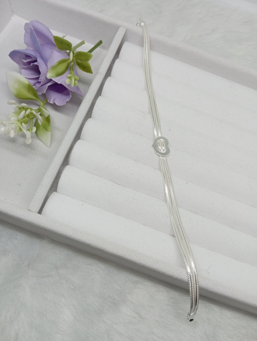 Pulseira 2 Fios C/ Coração 3,4gr