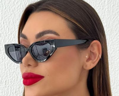 Óculos Giselle - Armação Preta com Lente Preta Proteção Contra Raios UVA / UV400