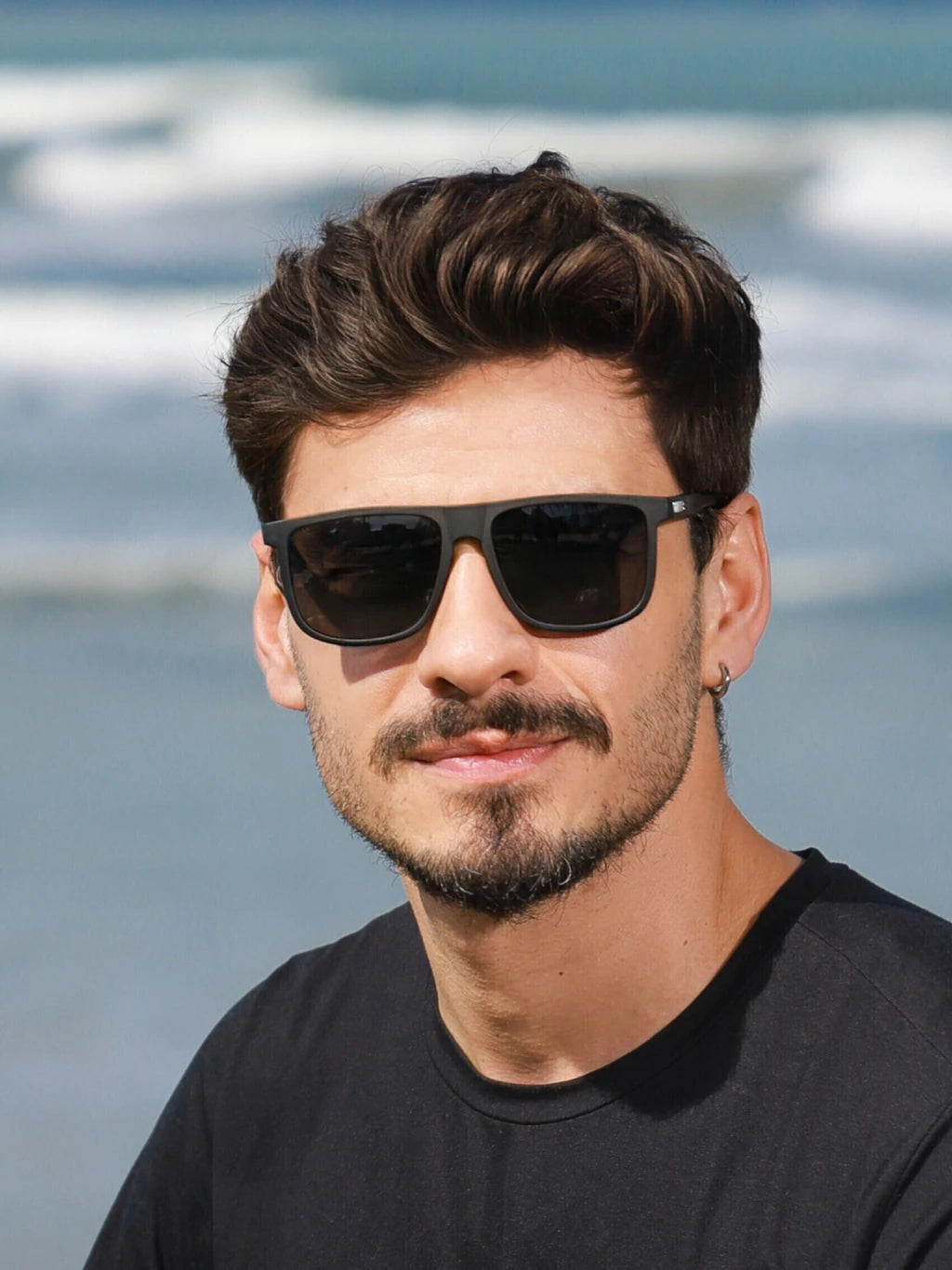 Óculos de Sol Retangular Polarizado Premium Marrocos - Marrom - Acetato