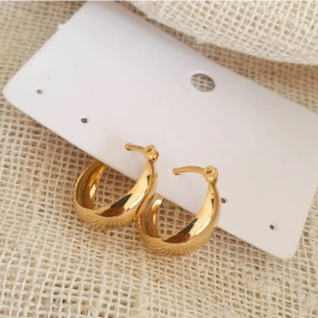 Brinco Argola Encaixe Semi Jóia Ouro 18k