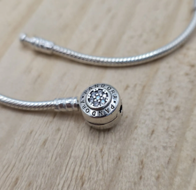 Pulseira de prata 925 de berloques inspiração Pandora tambor redonda cravejada 2,5mm