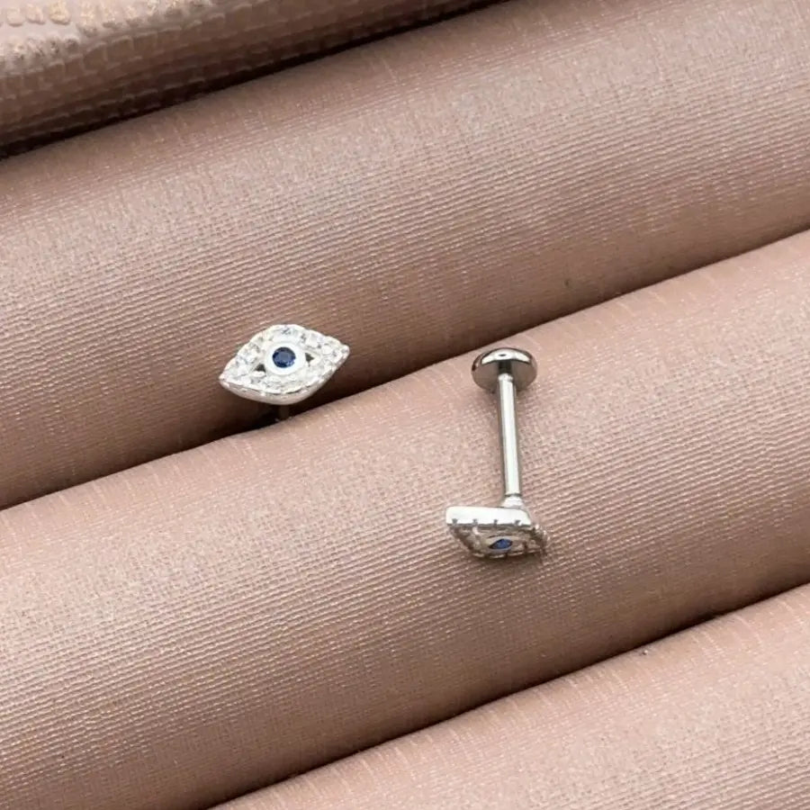 PIERCING TRAGUS OLHO GREGO PRATA 925