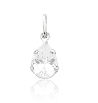 Corrente Veneziana com Pingente de prata 925 ponto de luz gota 10mmx14mm