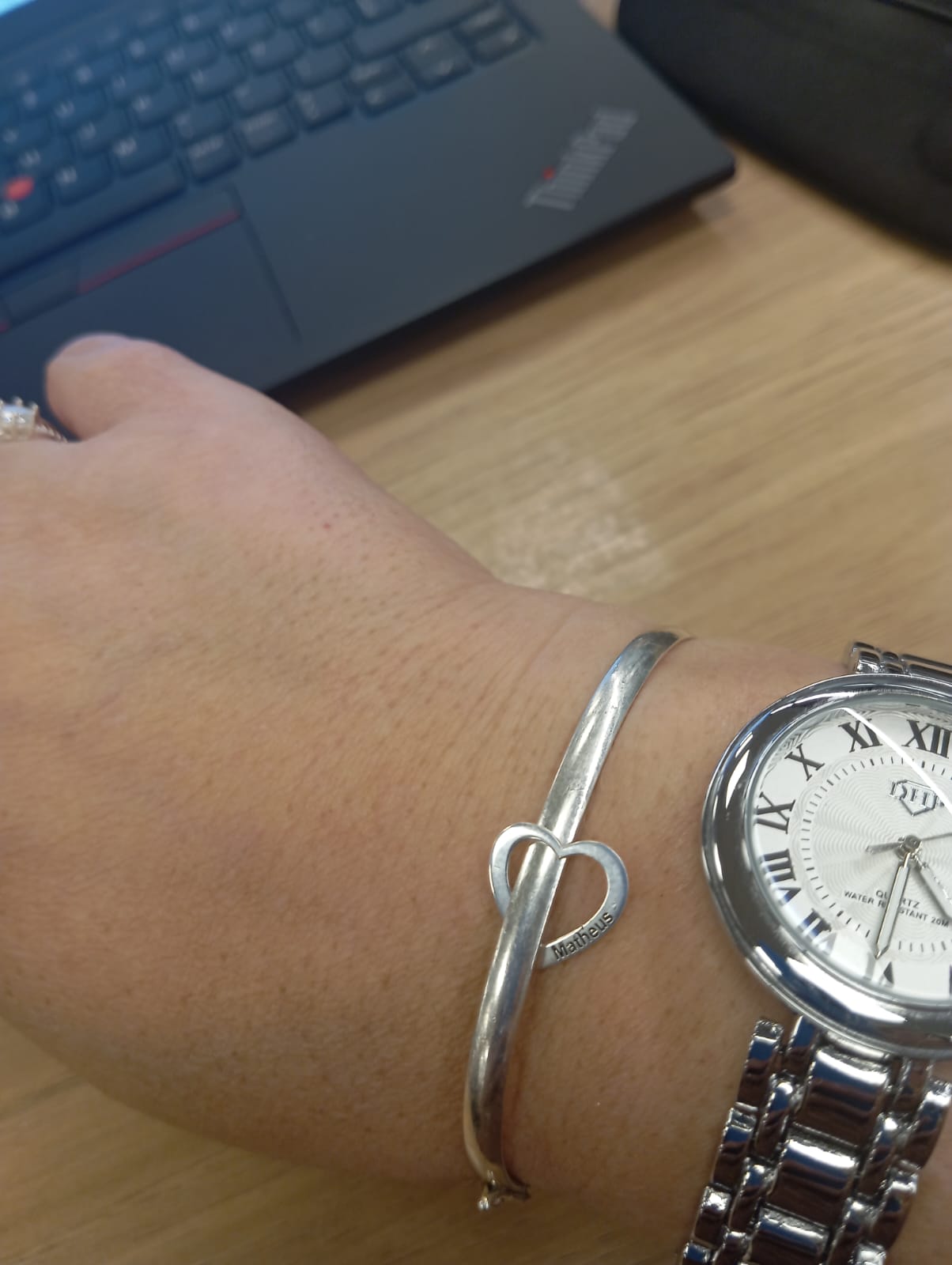 Pingente prata 925 Coração para Bracelete Personalizado com Nome