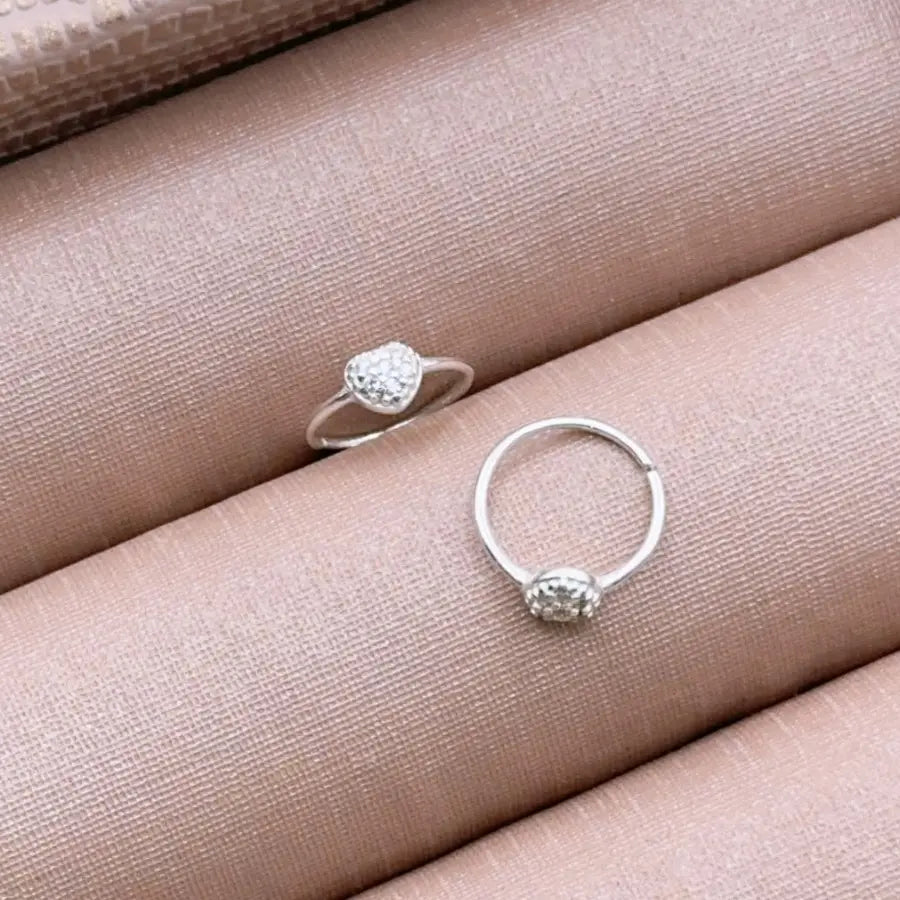 Piercing Argolinha Coração Cravejado prata 925