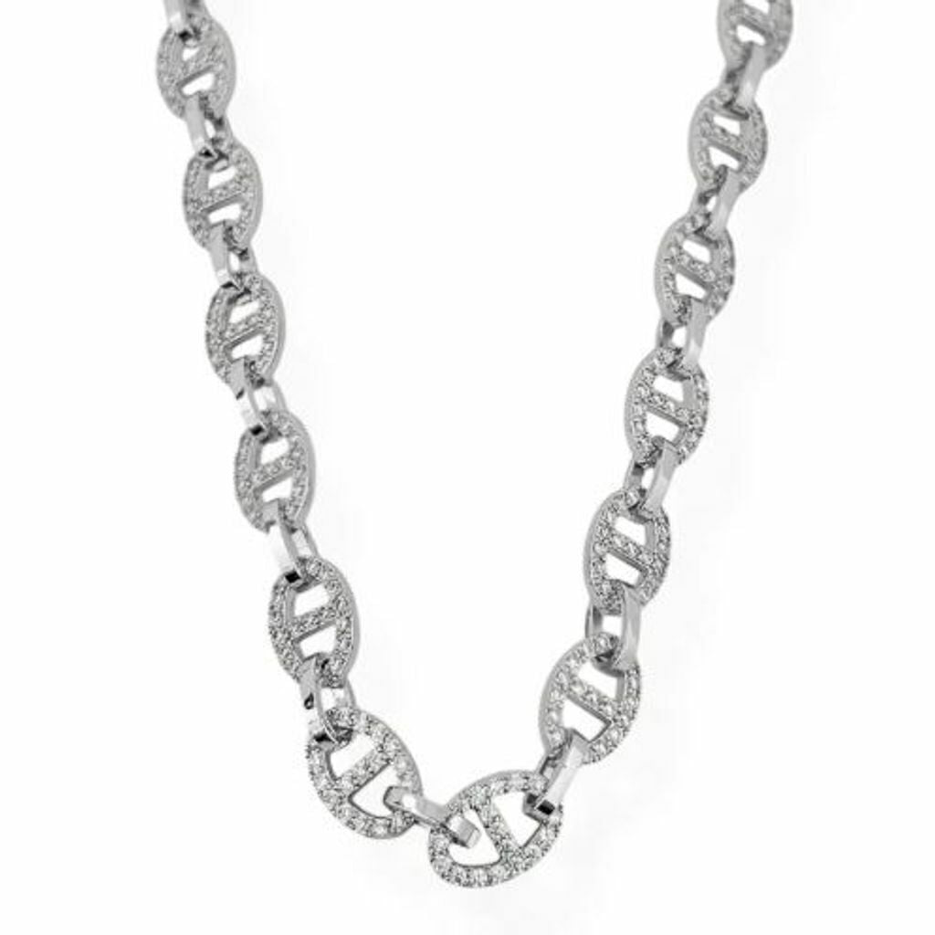 Colar Folheado a Ouro 18k e Prata Inspiração Grandes Joalheria Com Zircônia