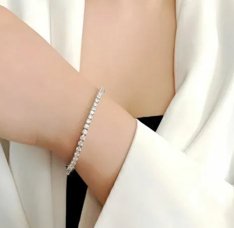 Pulseira Riviera Banhado a Ródio Branco