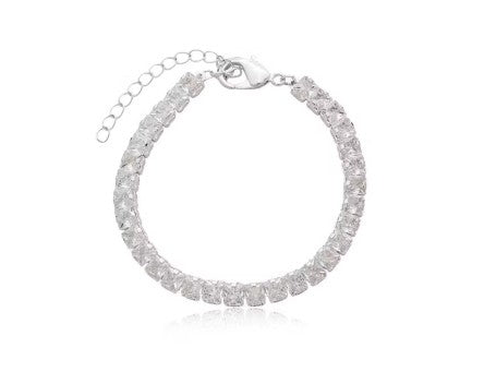 Pulseira Riviera Cristal e Verde Banhado a Ouro e Prata