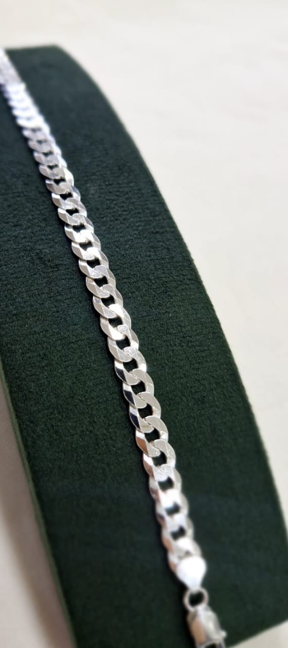 Pulseira Masculina Elo Grumet prata 925 21,cm