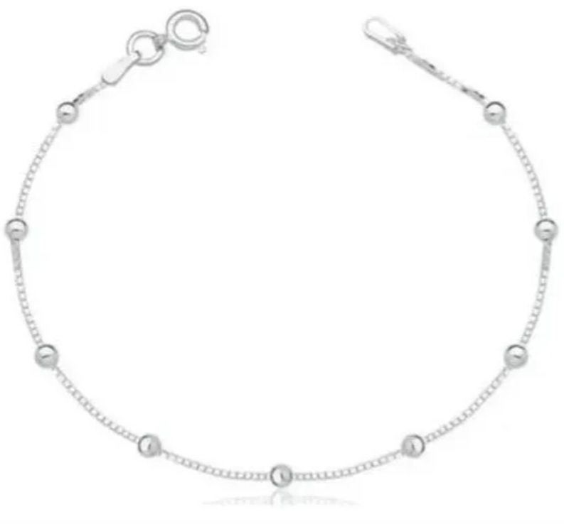 Pulseira Bolinhas Banhado a Ouro e Banhado a Ródio