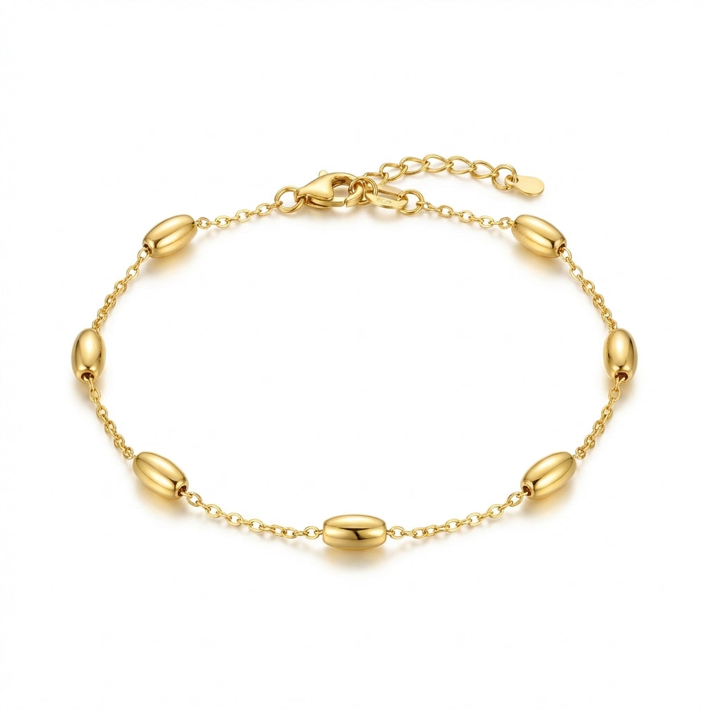 Pulseira Gotas Lisa Banhado a Ouro