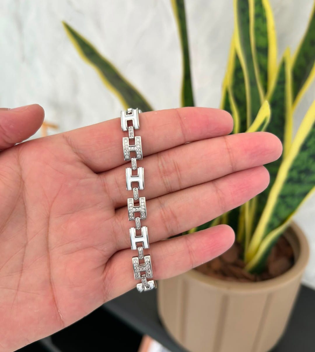 Pulseira Lacre Banhado a Ródio