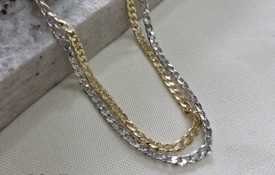 Pulseira Masculina Piastrine Liso Banhado a Ouro
