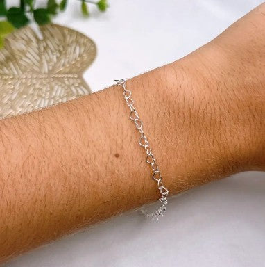 Pulseira Mini Corações prata 925