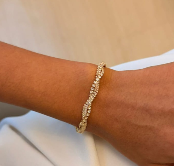 Pulseira Dupla Riviera com Zircônias Banhado a Ouro