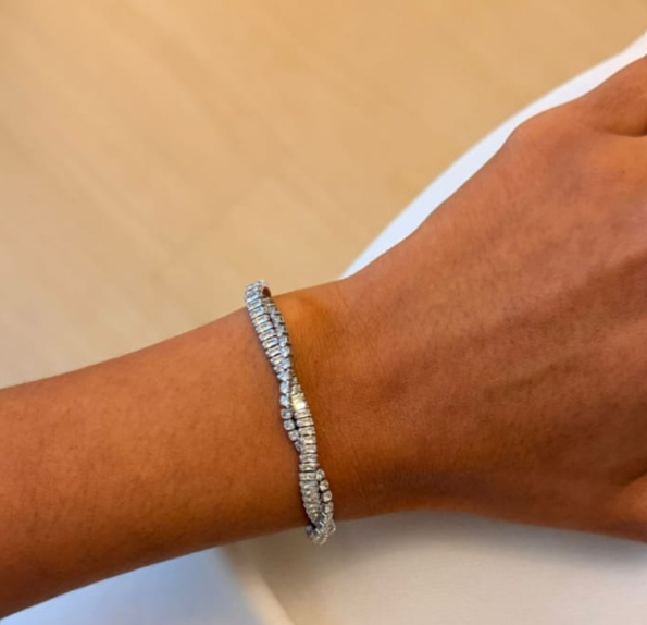 Pulseira Dupla Riviera com Zircônias Banhado a Prata