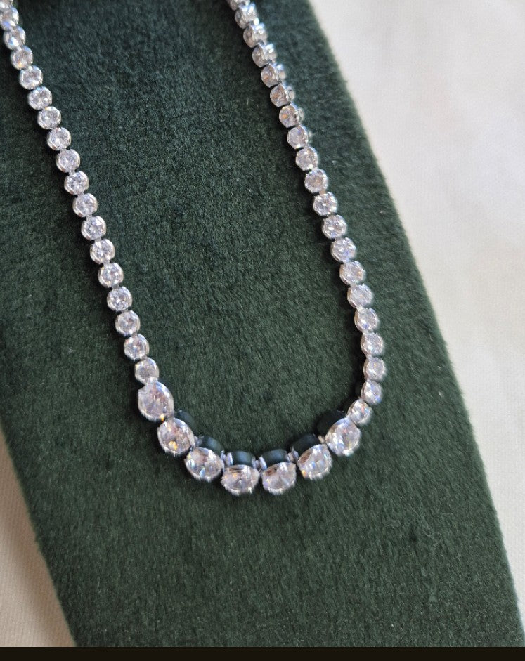 Pulseira Riviera Zircônias Redonda 4MM Banhado a Ródio Br