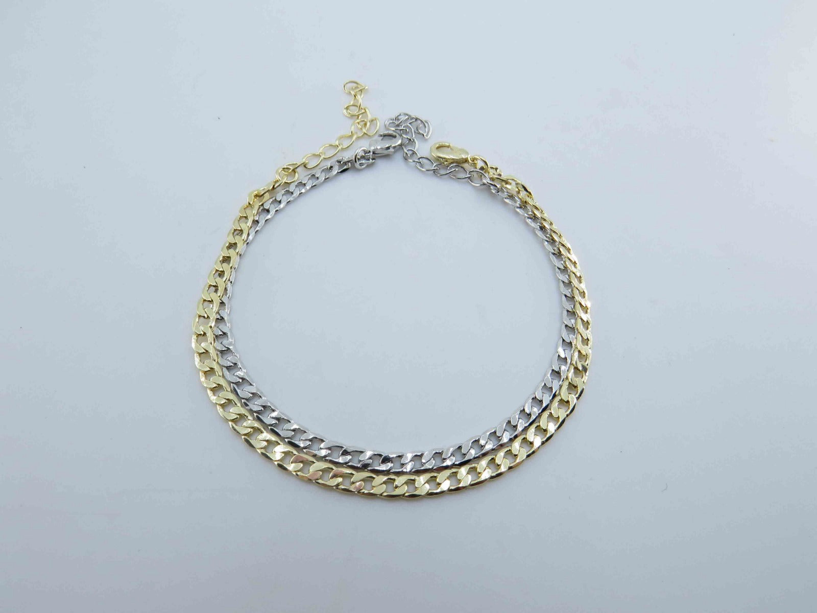 Pulseira Masculina Piastrine Liso Banhado a Ródio Branco