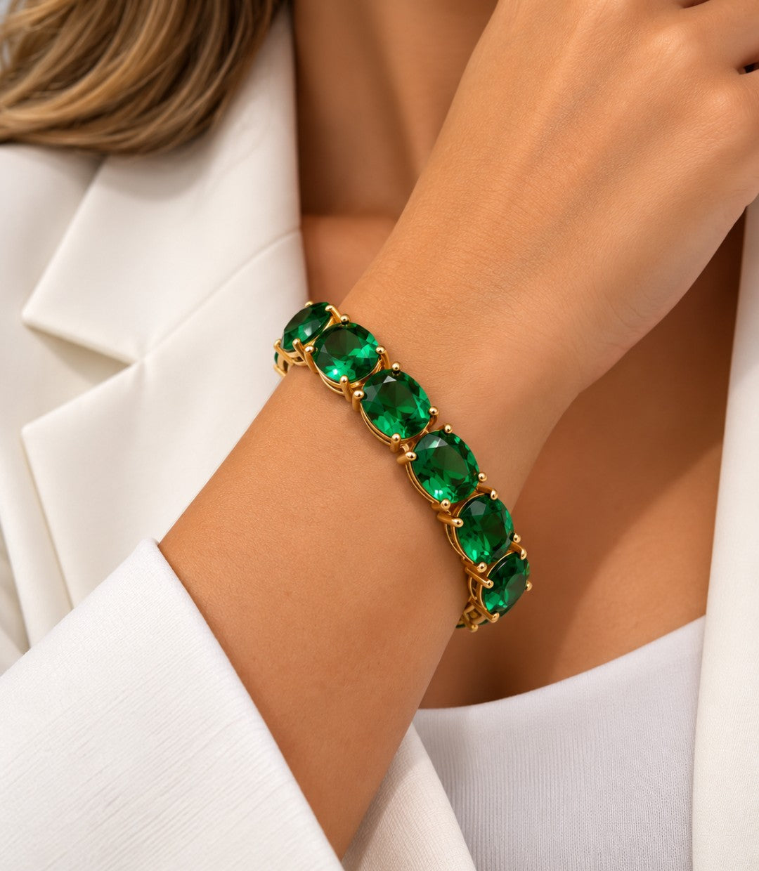 Pulseira Riviera G Banhado a Ouro Amarelo ou Verde