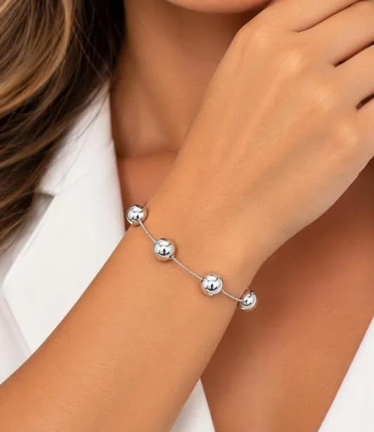 Pulseira Folheada a Prata 925 Esferas