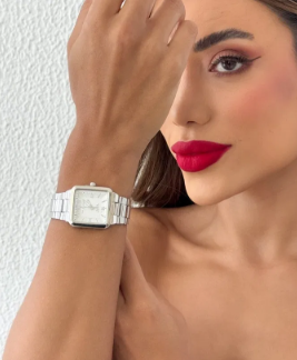 Relógio Aline Design Prata