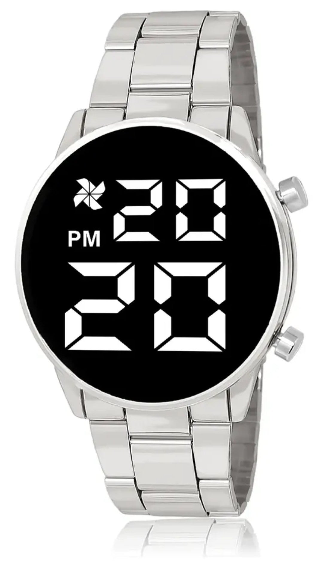 Relógio Feminino Digital Redondo Pulseira de Aço