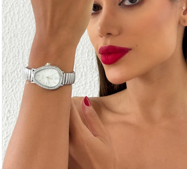 Relógio Folh. A Prata e Ouro - Chloe Serpente