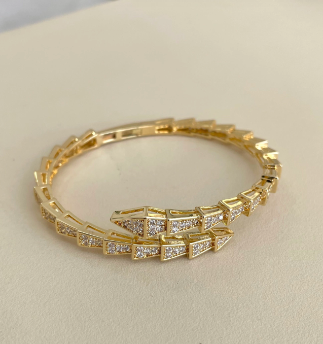Bracelete cobra banhado no prata ou banhado a ouro