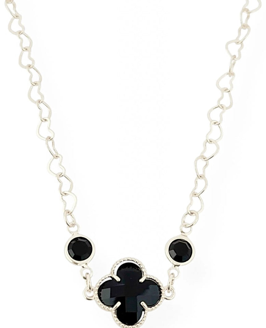 Choker Corrente de Corações Insp. VG Trevo Preto